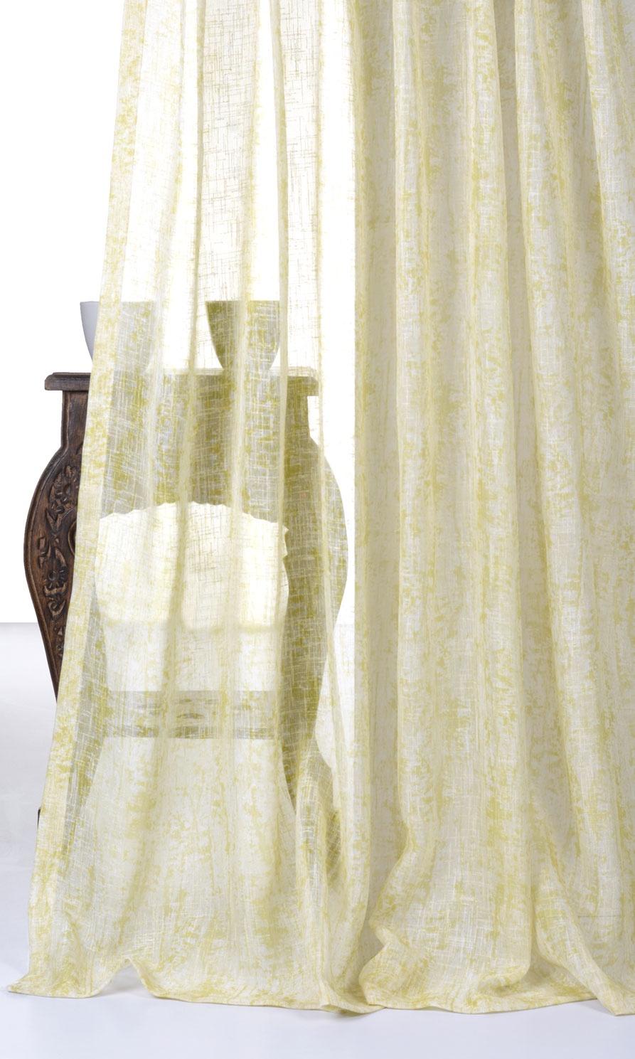 Textured Sheer Any Size Style Roman Blinds (Yellow-Green)