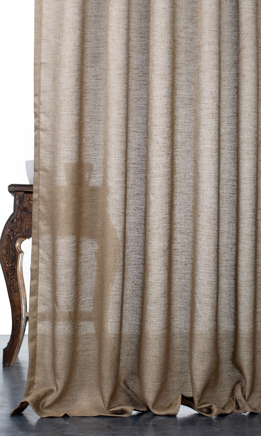 Semi-Sheer Home Décor Fabric By the Metre (Caramel Brown)