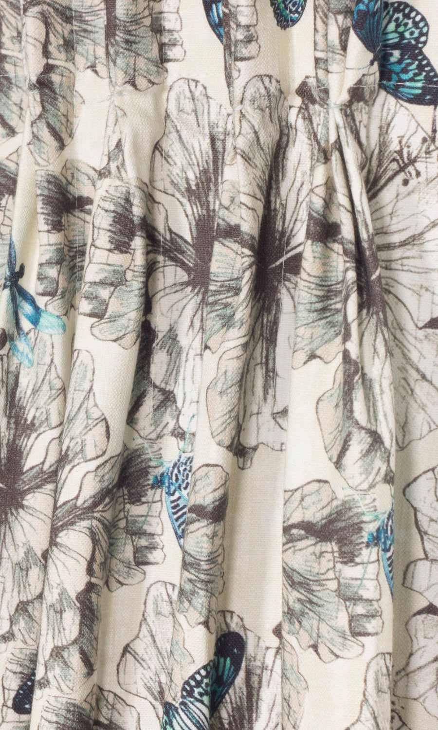 Butterfly Print Cotton Shades (Blue) for Living, Bedroom, Kitchen, Bathroom