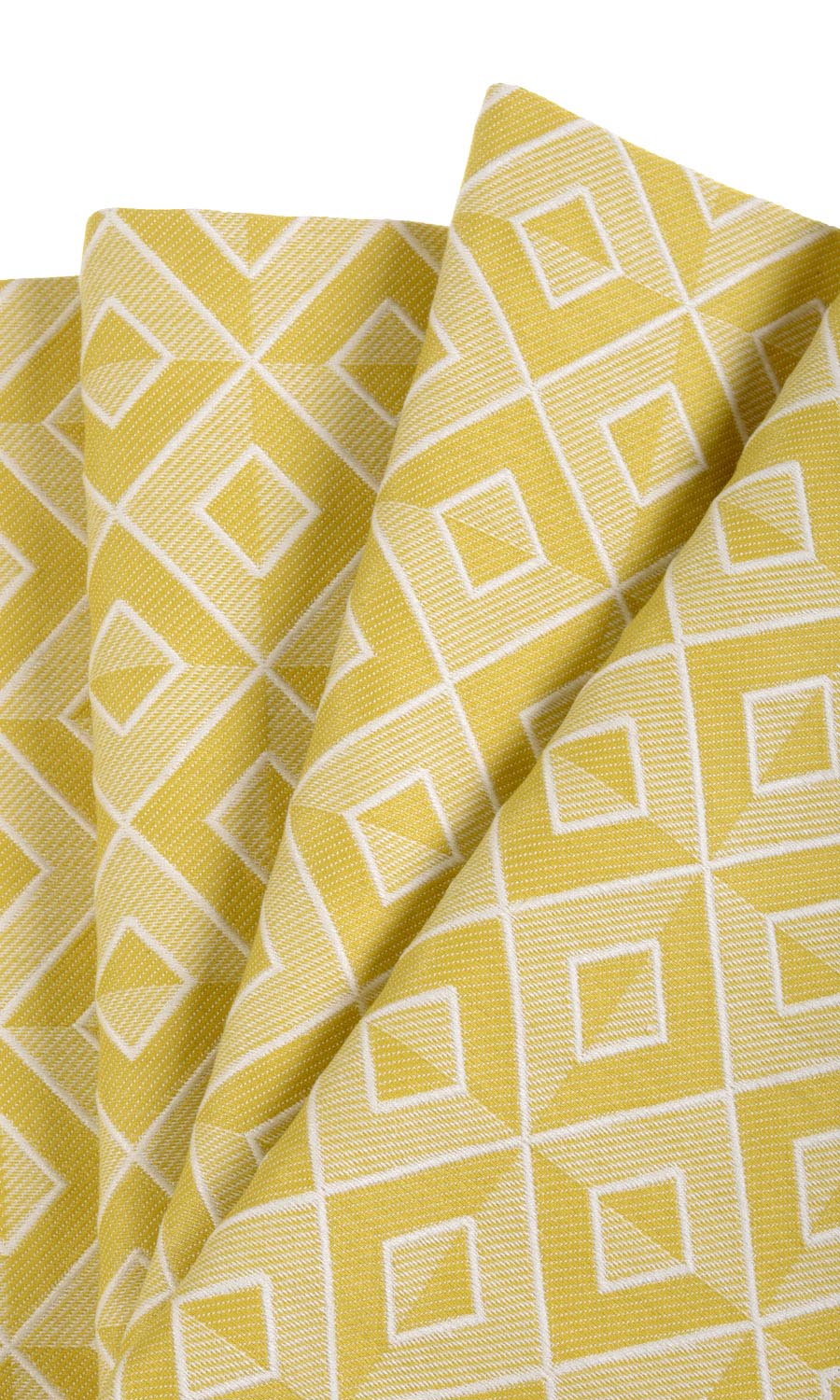 Woven Diamond Patterned Home Textile Fabric Material By the Metre (Yellow)