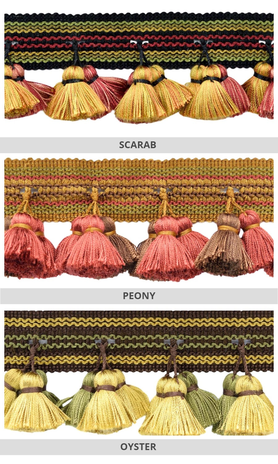 Window blinds border trim with tassels