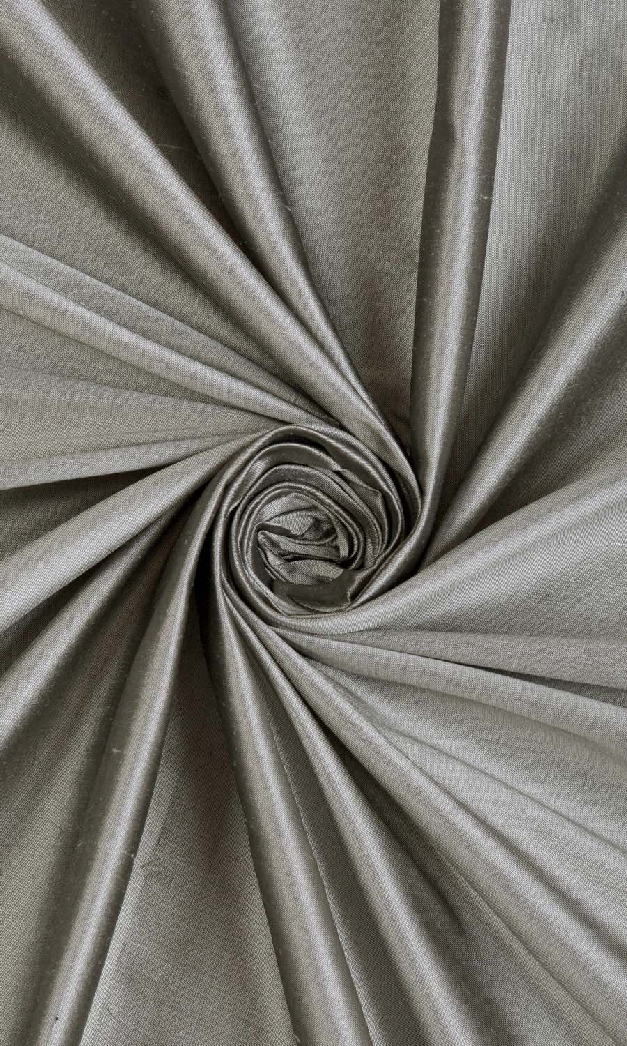 Shantung Silk Home Décor Fabric By the Metre (Steel Grey)