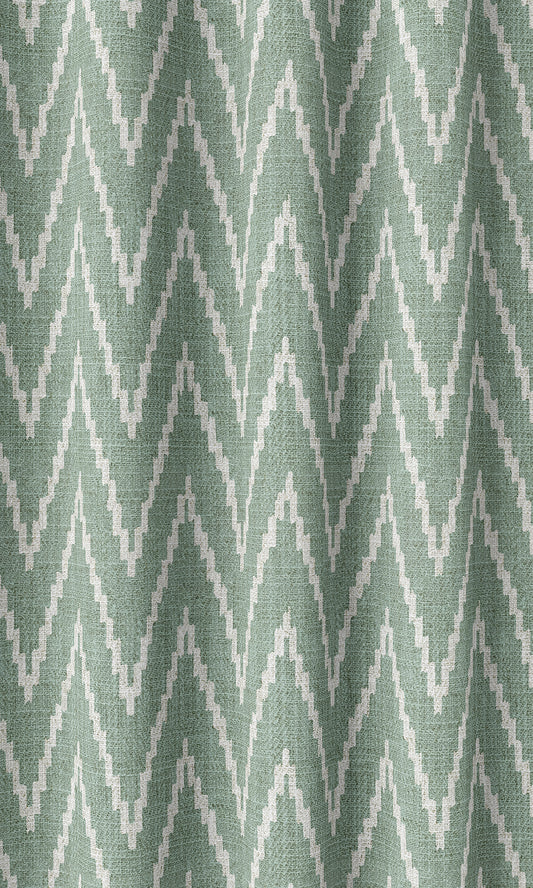 Chevron Print Home Décor Fabric By the Metre (Duck Egg Blue/ White)