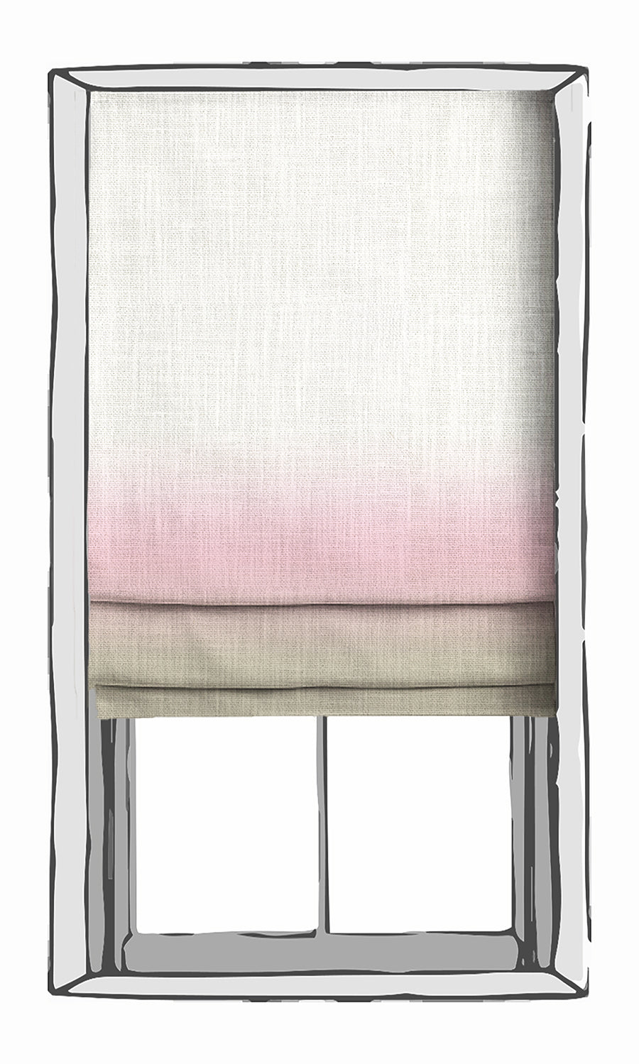 3-Tone Ombre Window Treatments Fabric Sample (Pale Pink & Beige)