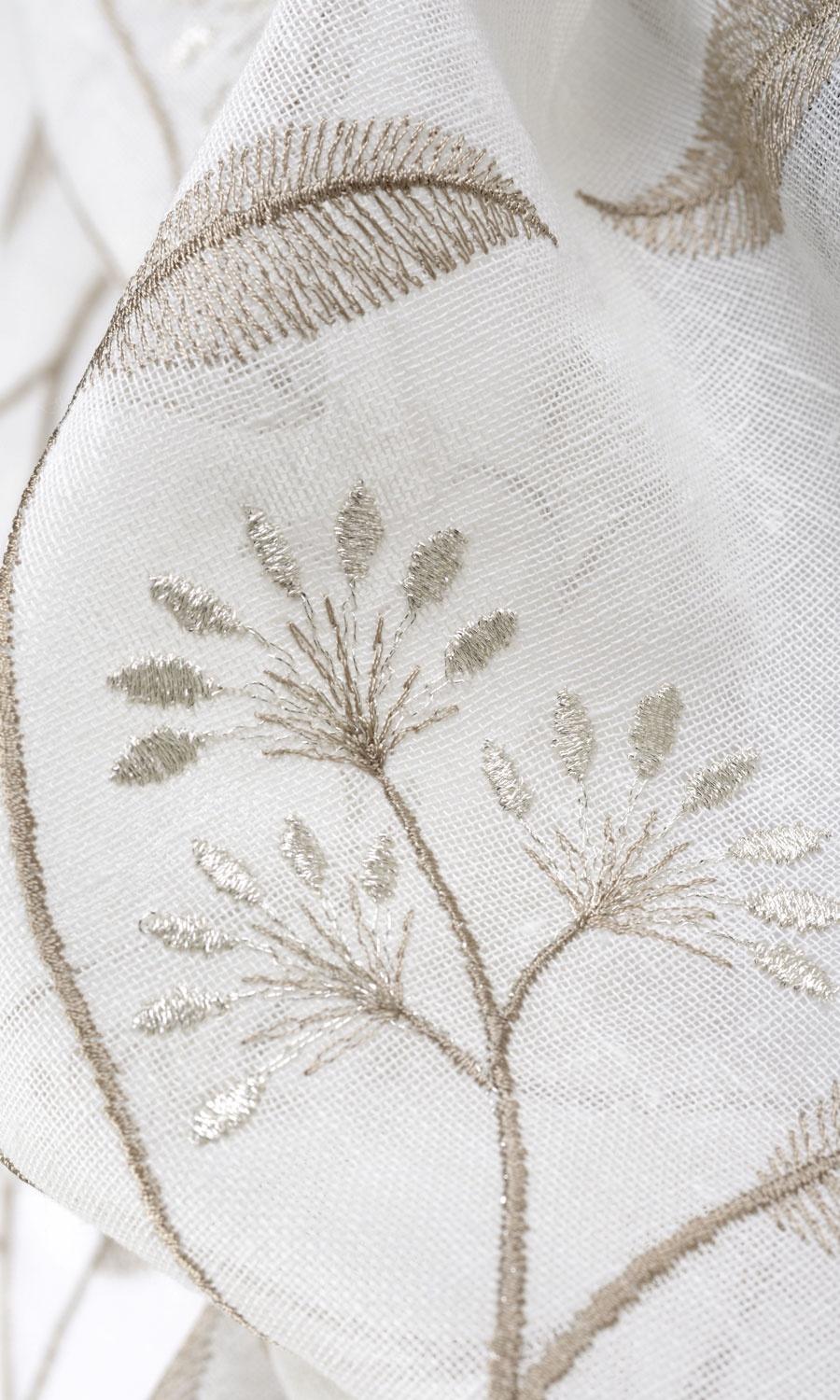 Floral Sheer Made-to-Measure Roman Blinds (White/ Brown)