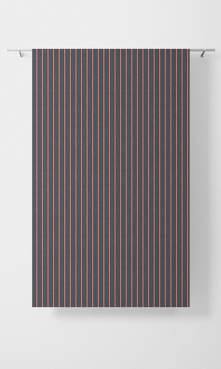 Striped Print Roman Shades (Slate Grey/ Red) Extra Long Short Wide