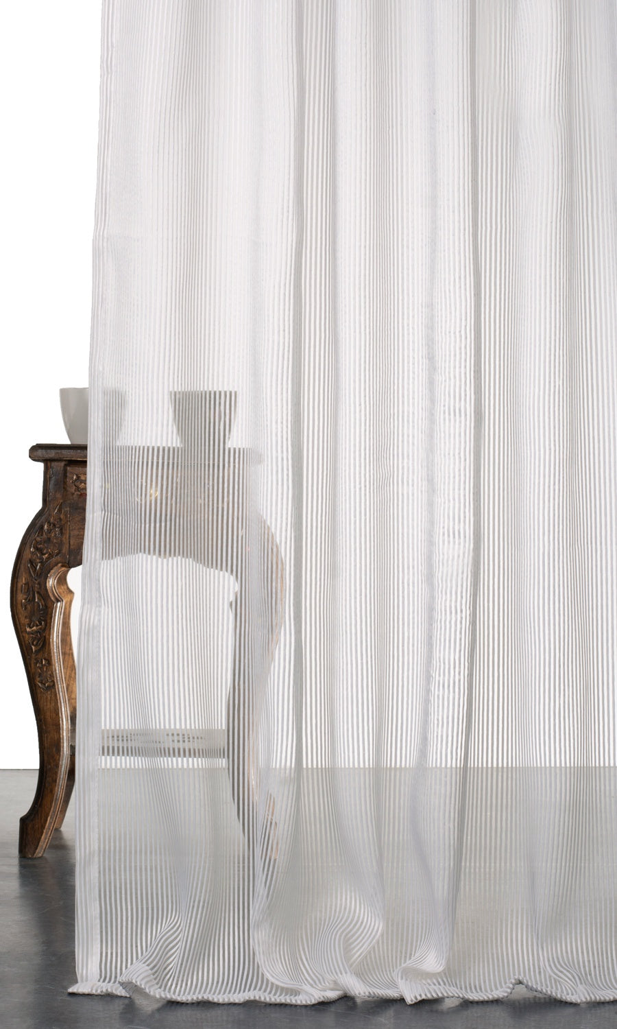 Striped Sheer Fabric Blinds (White) for Living, Bedroom, Kitchen, Bathroom