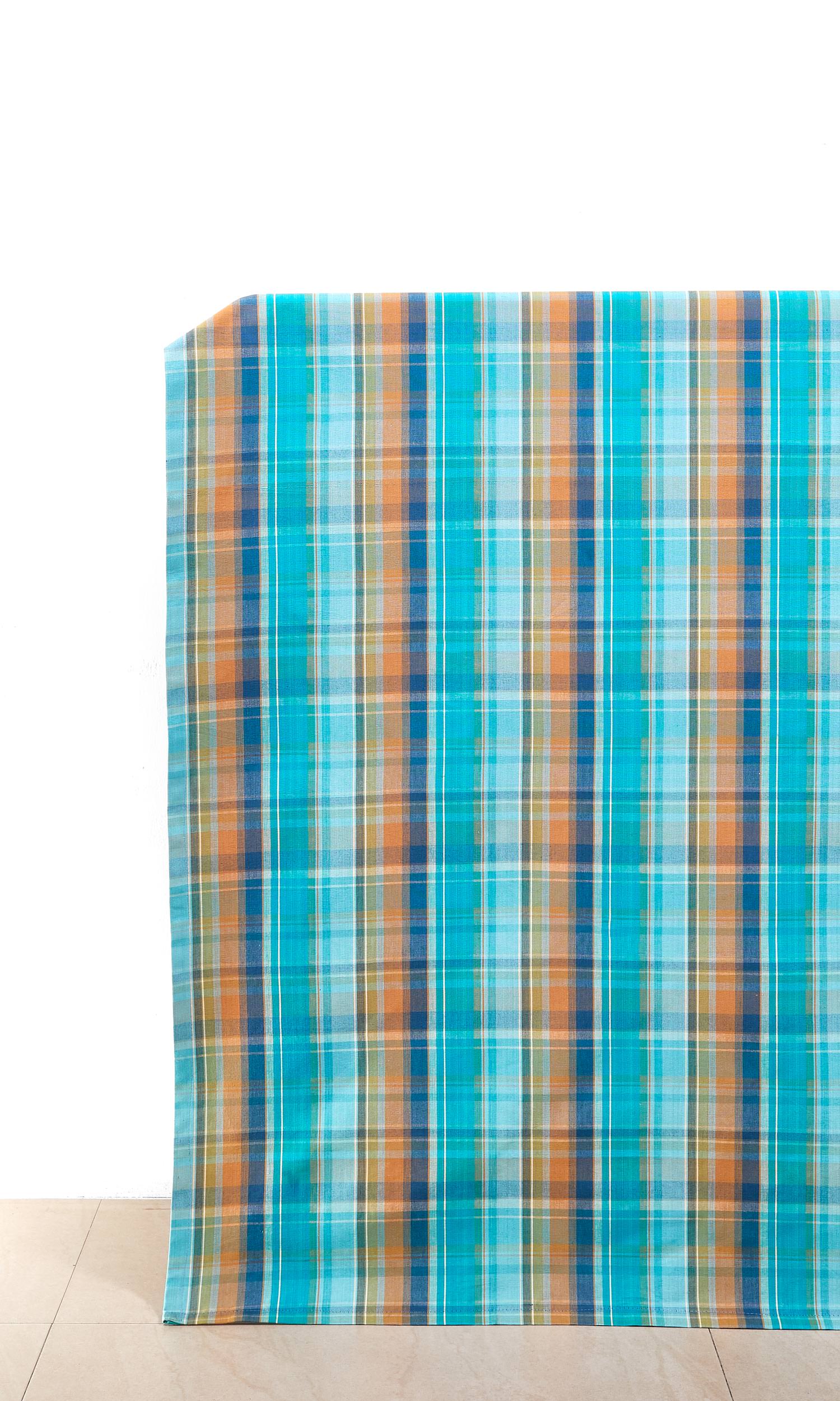 Cotton Window Treatments Fabric Sample (Blue)