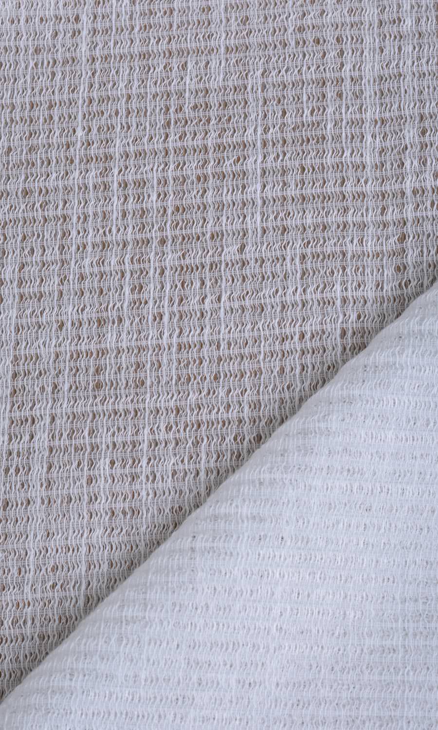 Cotton Blend Check Sheer Made-to-Measure Roman Blinds (Milky White)
