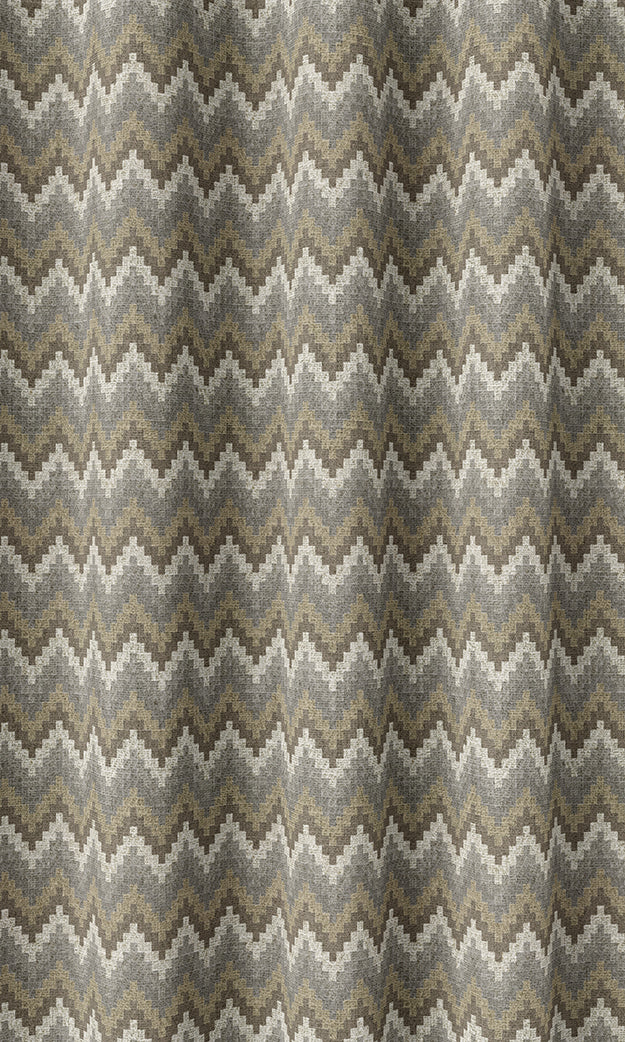 Chevron Patterned Home Textile Fabric Material Sample (Brown/ Grey)