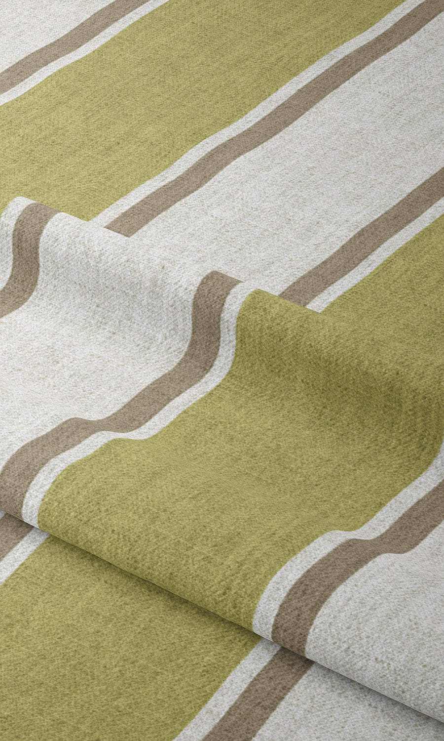 Modern Striped Print Window Treatments Fabric Sample (Green/ Brown)