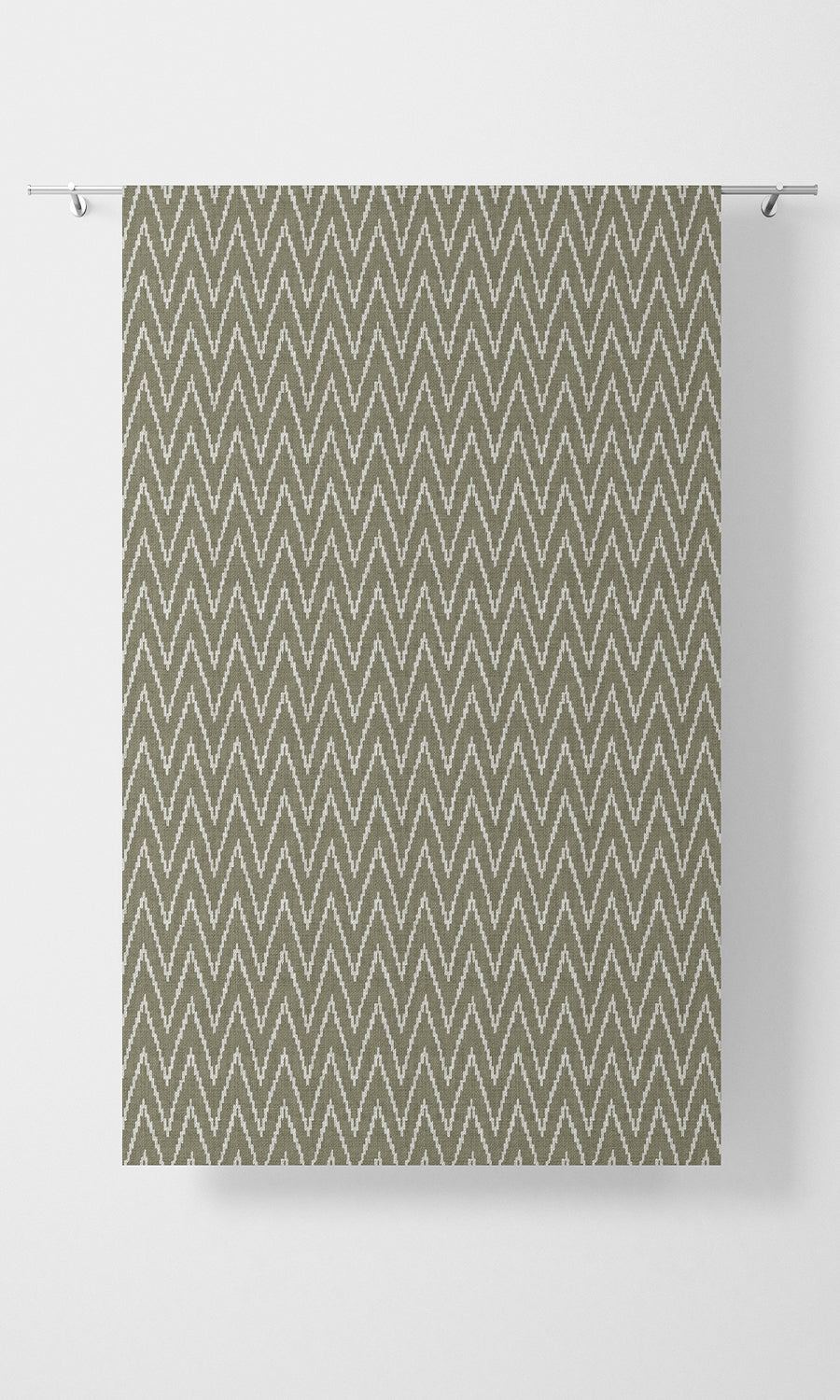 Chevron Print Home Textile Fabric Material Sample (Green/ White)