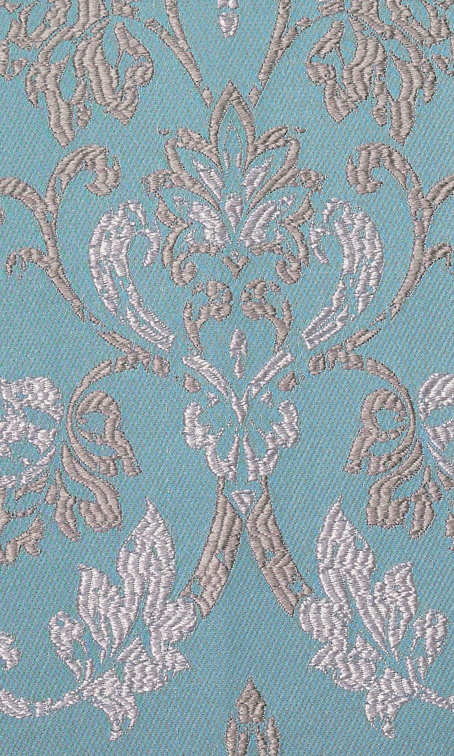 Fleur De Lis Patterned Home Textile Fabric Material By the Metre (Blue)