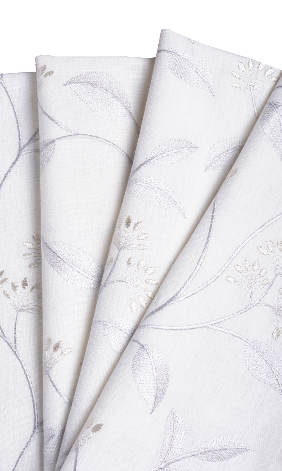 Floral Embroidery Any Size Style Roman Blinds (White/ Cream)
