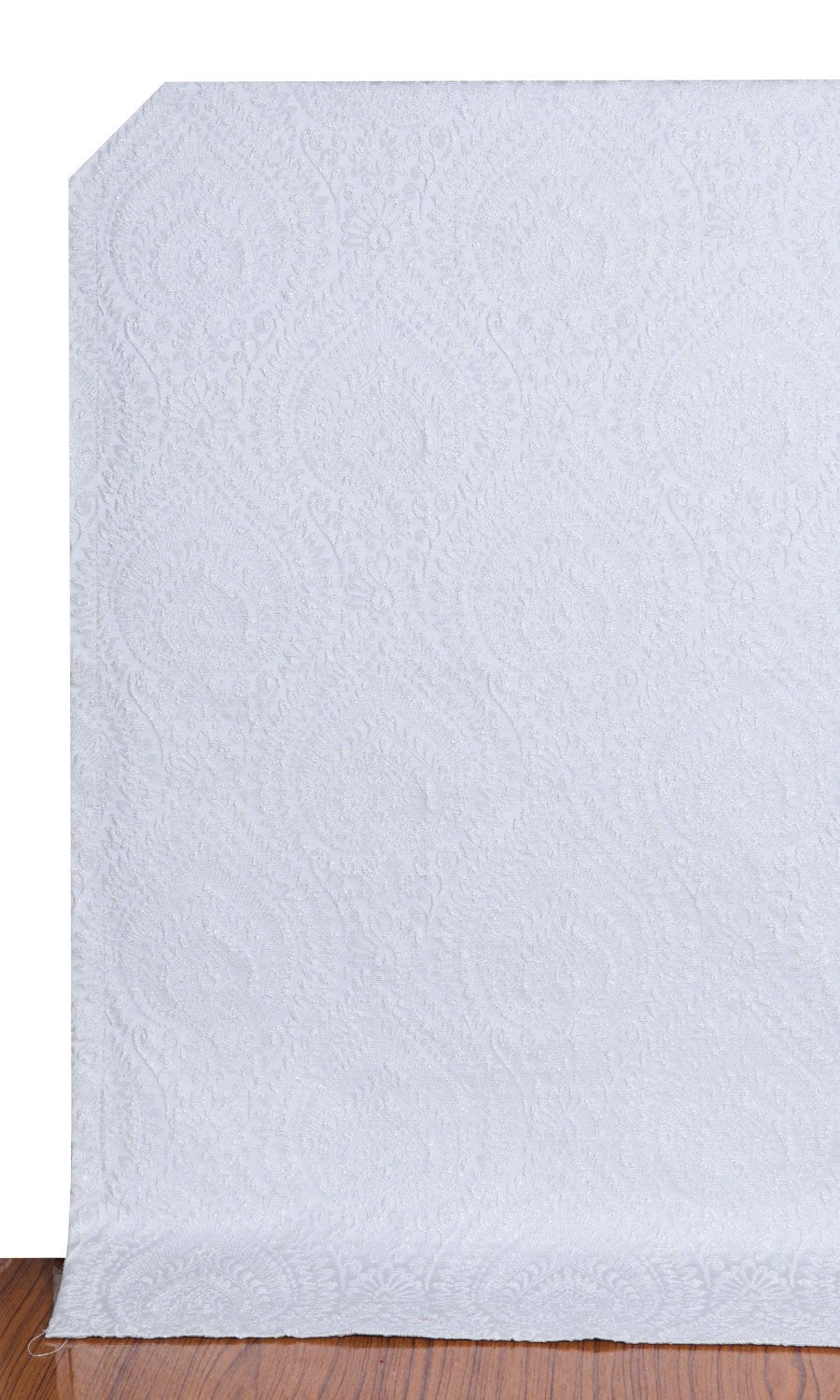 Textured Floral Roman Shades (White) for Living, Bedroom, Kitchen, Bathroom