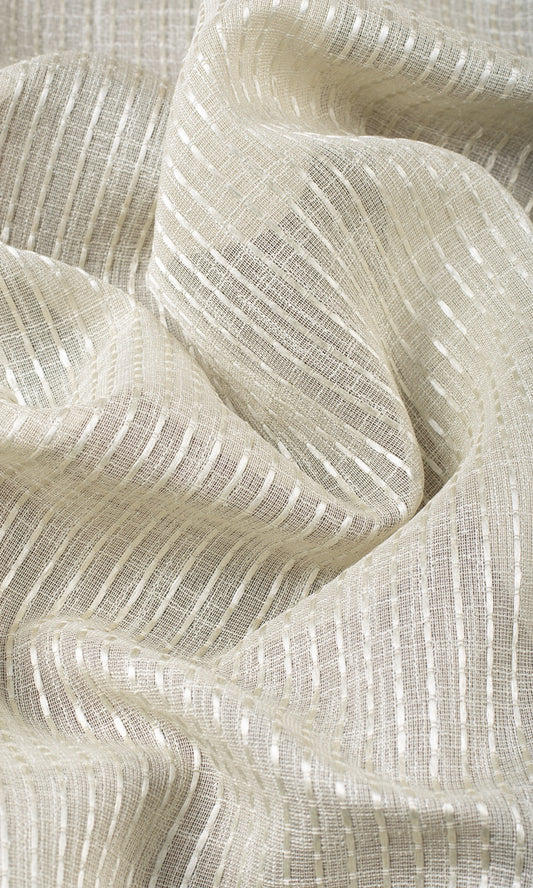 Striped Embroidery Sheer Shades (Pale Beige)