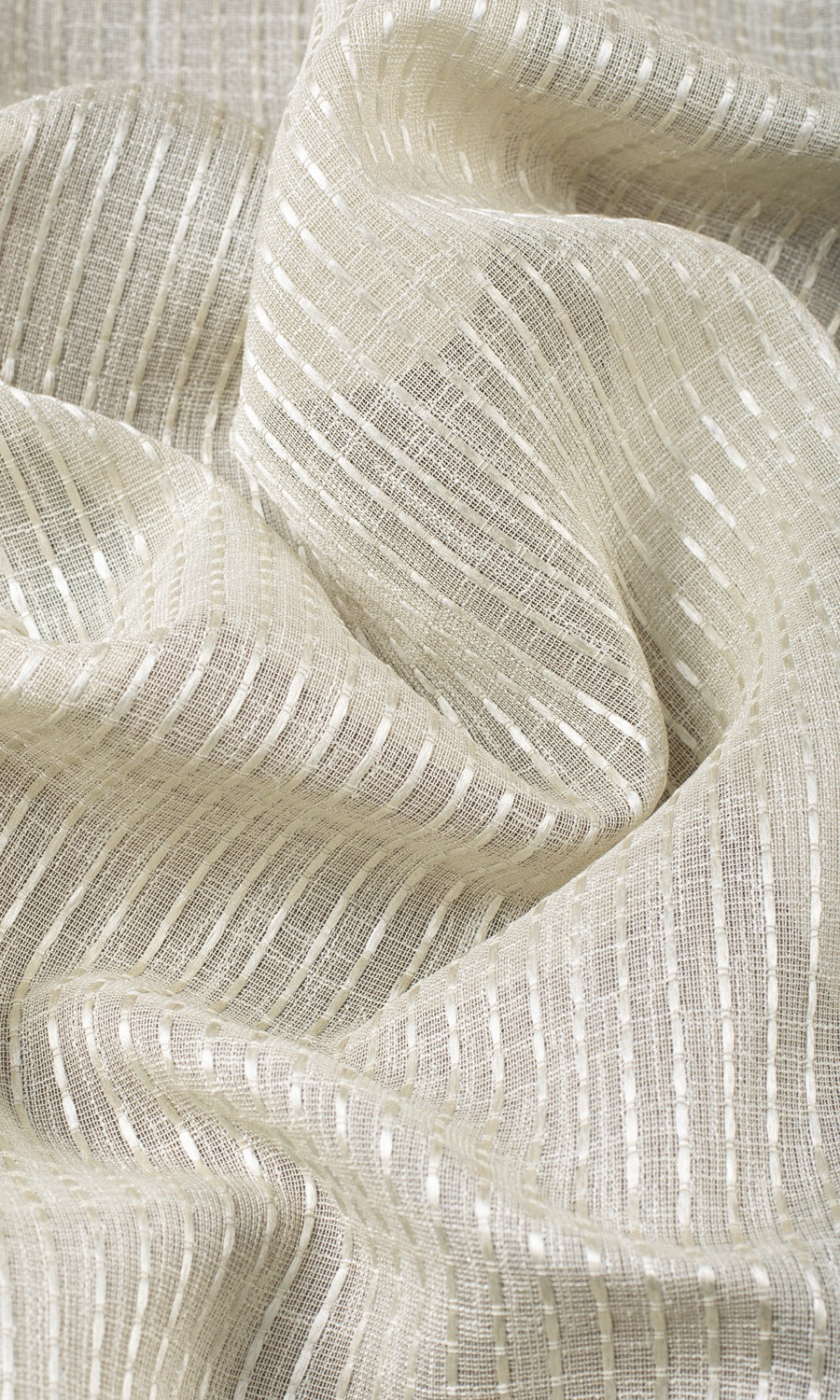Striped Embroidery Sheer Shades (Pale Beige)