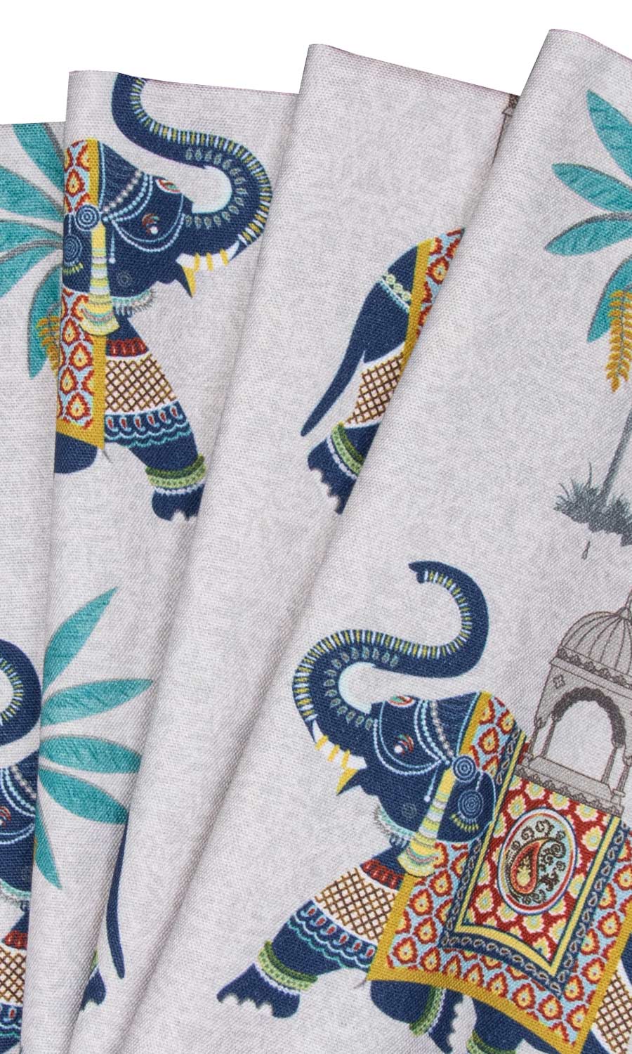 Printed Cotton Flat, Plain, Fake, Faux, European Relaxed Roman Blinds (Grey/ Blue)