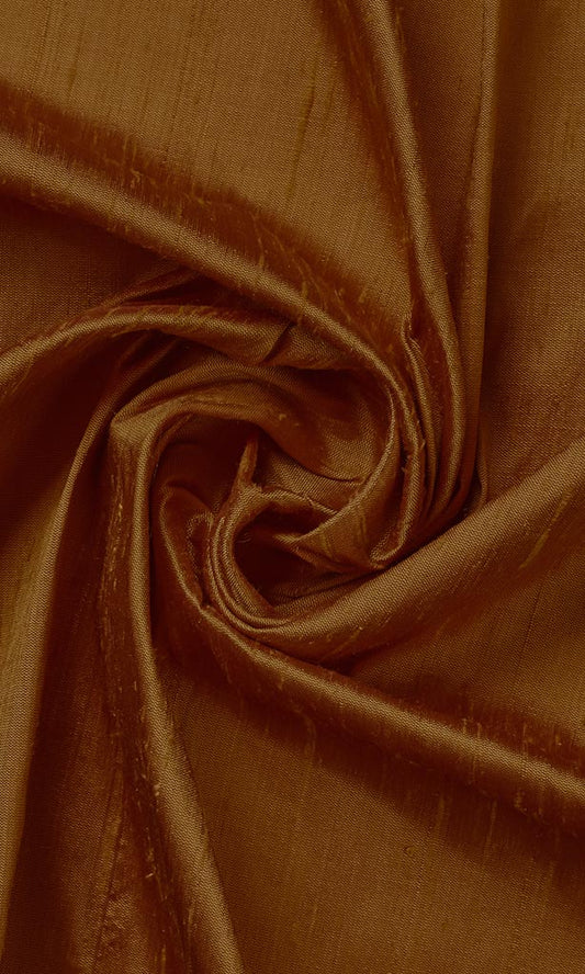 Pure Silk Home Décor Fabric By the Metre (Copper Orange)