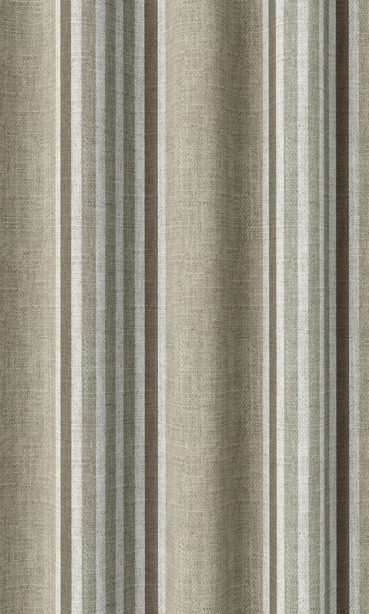 Striped Home Décor Fabric By the Metre (Sand Beige/ Peanut Brown)
