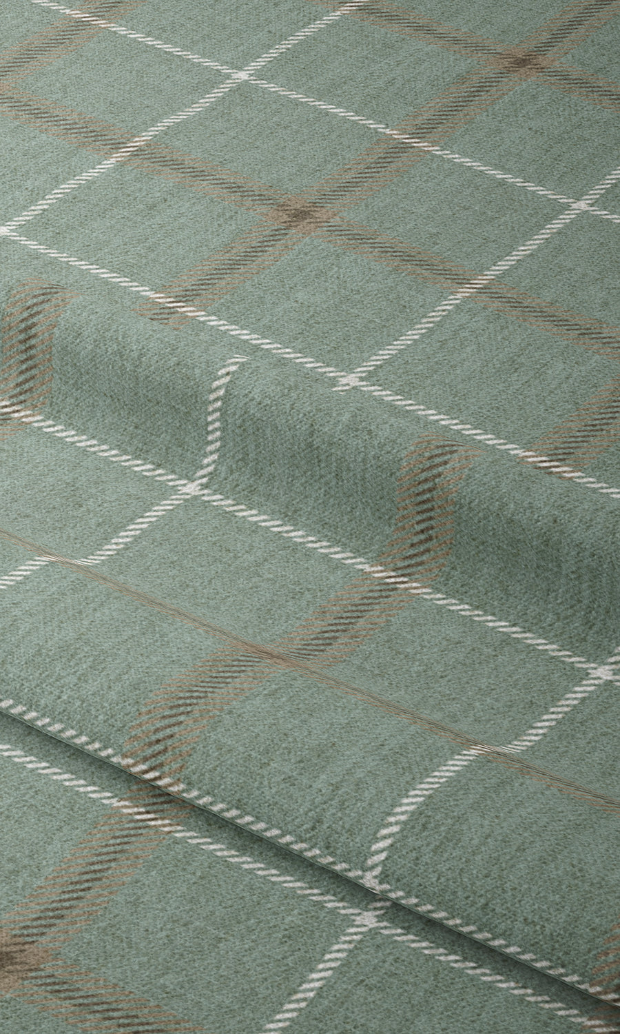 Checkered Window Treatments Fabric By the Metre (Duck Egg Blue)
