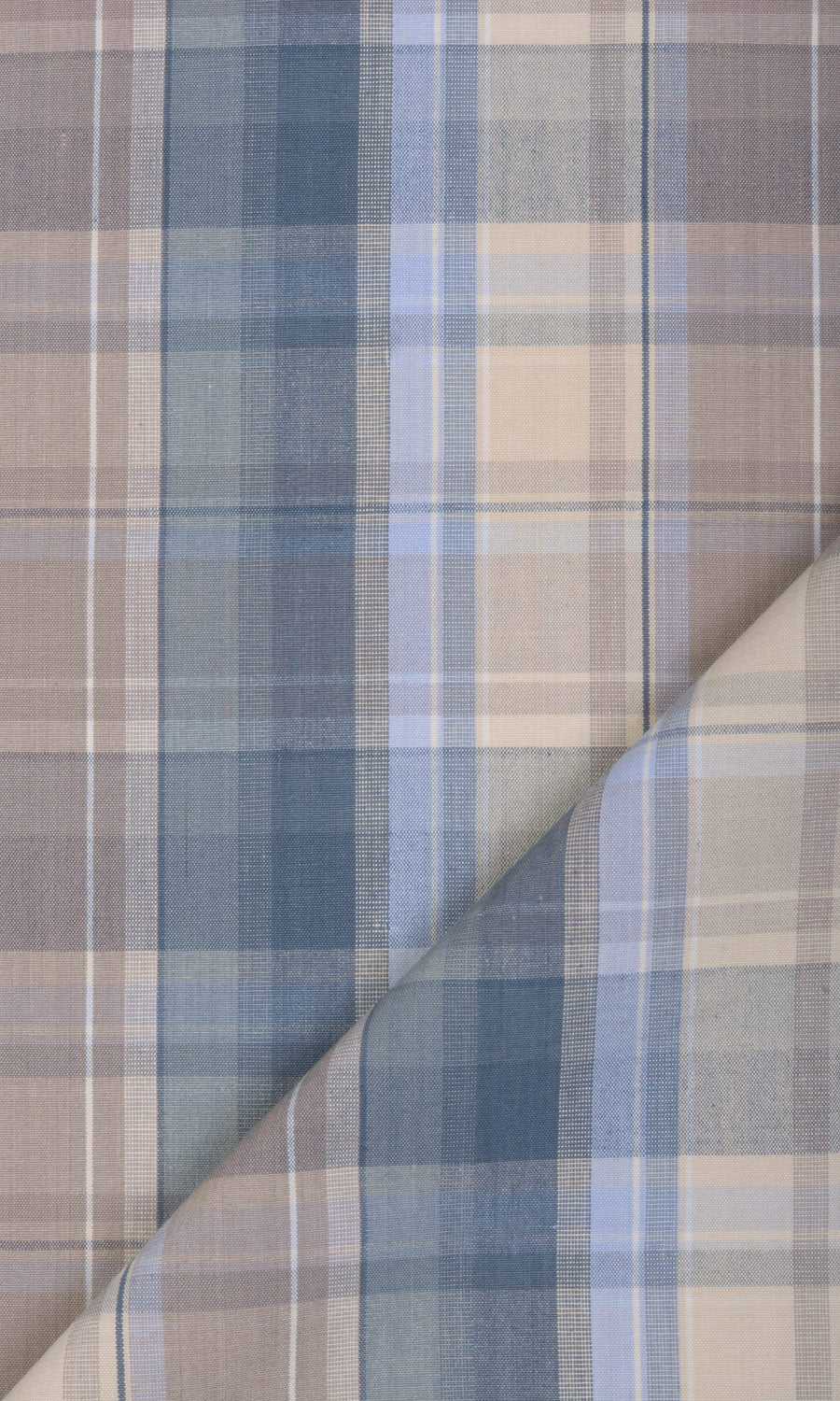 Cotton Fabric Material By the Metre (Blue/ Brown)