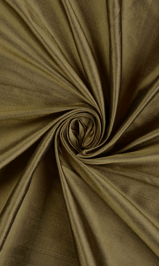 Shantung Silk Home Décor Fabric By the Metre (Dark Olive Green)