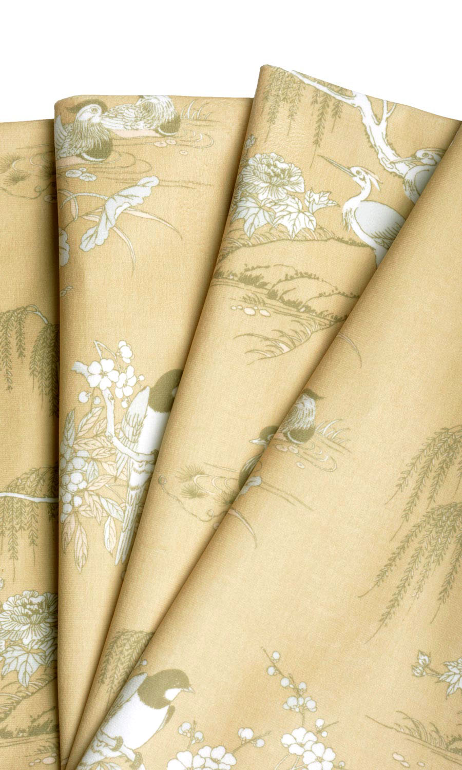 Chinoiserie Toile Velvet Made-to-Measure Roman Blinds (Yellow)