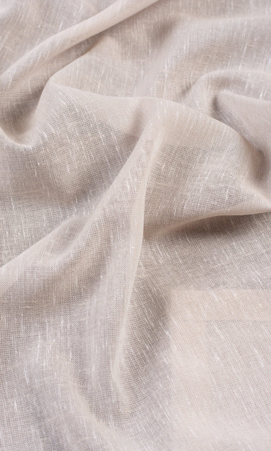 Plain Sheer Free Fabric Material Sample (Greige/ Warm Ivory)