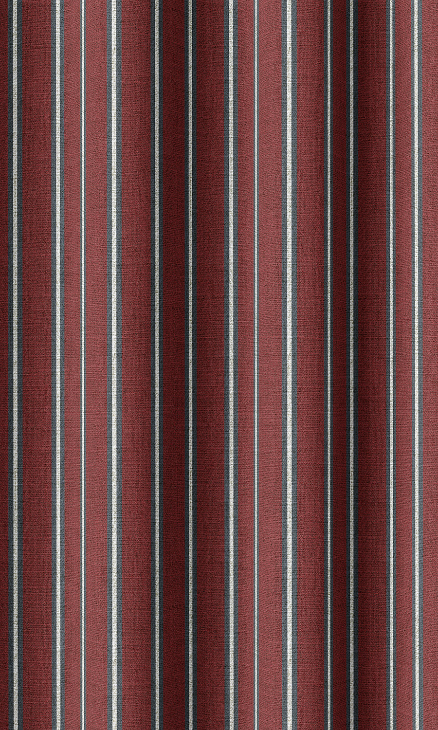 Modern Striped Home Décor Fabric Sample (Slate Grey/ Red)