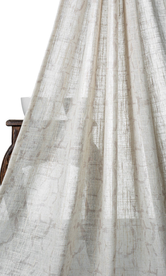 Self-Patterned Sheer Home Décor Fabric By the Metre Milky White)