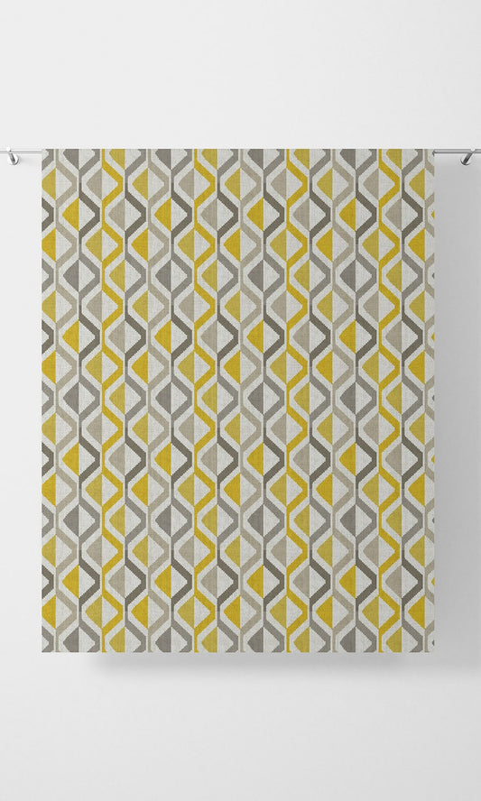 Geometric Striped Roman Blinds (Yellow/ Grey)
