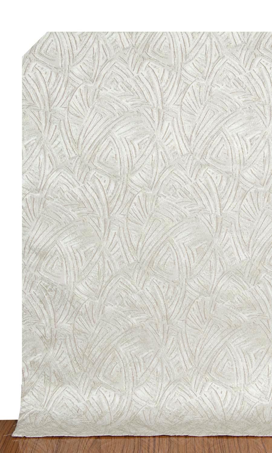Self-Patterned Poly-Cotton Blinds (White/ Cream) for Living, Bedroom, Kitchen, Bathroom