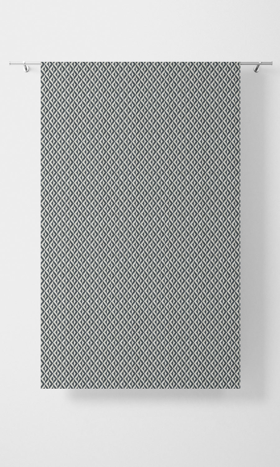 Geometric Print Flat, Plain, Fake, Faux, European Relaxed Roman Blinds (Petrol Blue/ White)