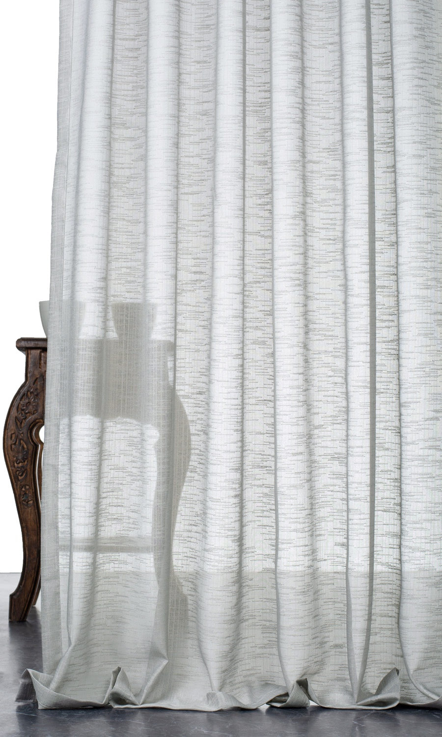 Textured Sheer Window Treatments Fabric Sample (Pale Gray)