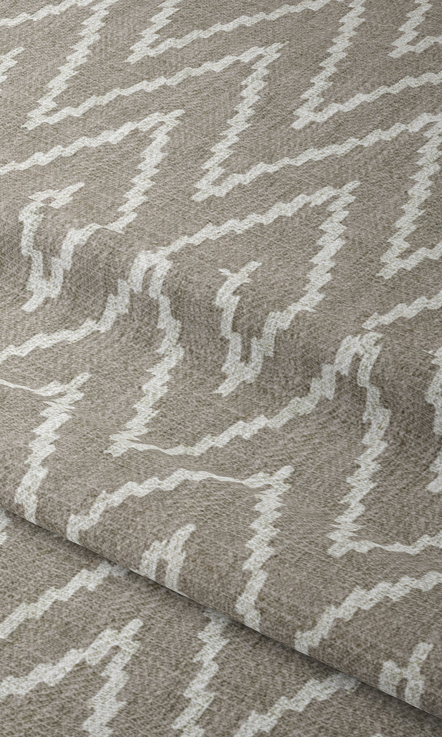 Chevron Print Window Treatments Fabric By the Metre (Grey/ White)