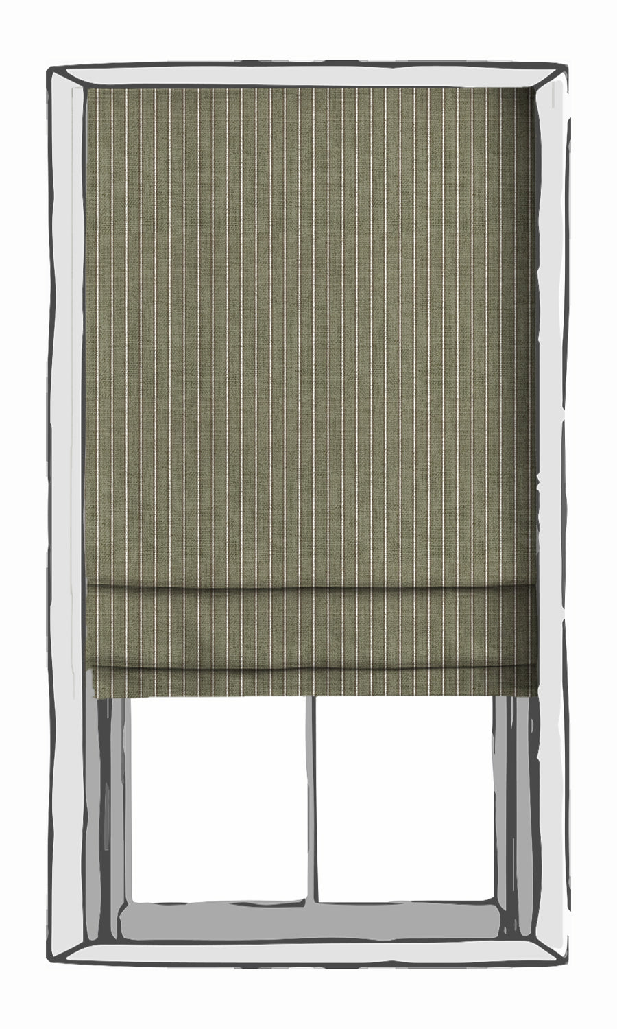 Modern Striped Print Free Fabric Material Sample (Olive Green)