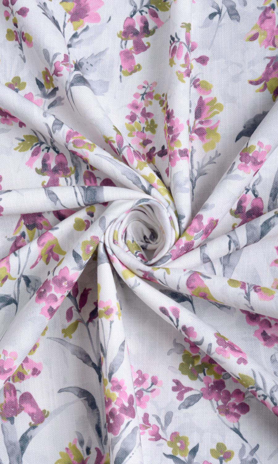 Floral Print Fabric Sample for Roman Blinds & Shades (Pink/ Grey)