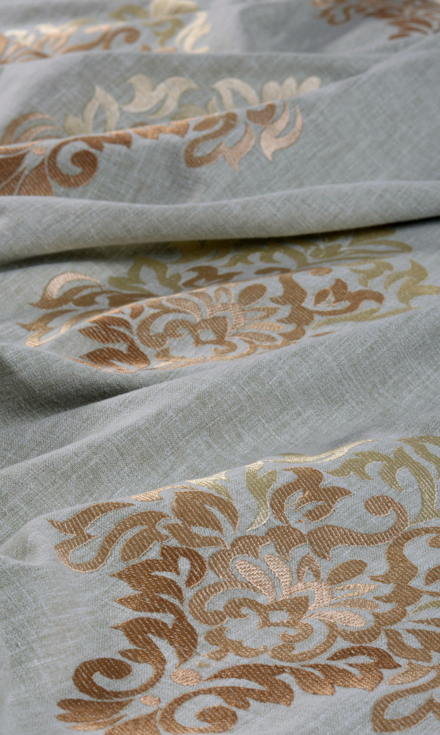 Damask Patterned  Fabric Sample for Roman Blinds & Shades (Gray/ Beige/ Brown)