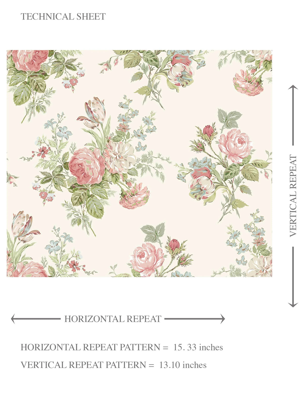 Patterned Floral Block Print Kids Room Wallpaper (Cream/ Soft Pink/ Green/ Blue)