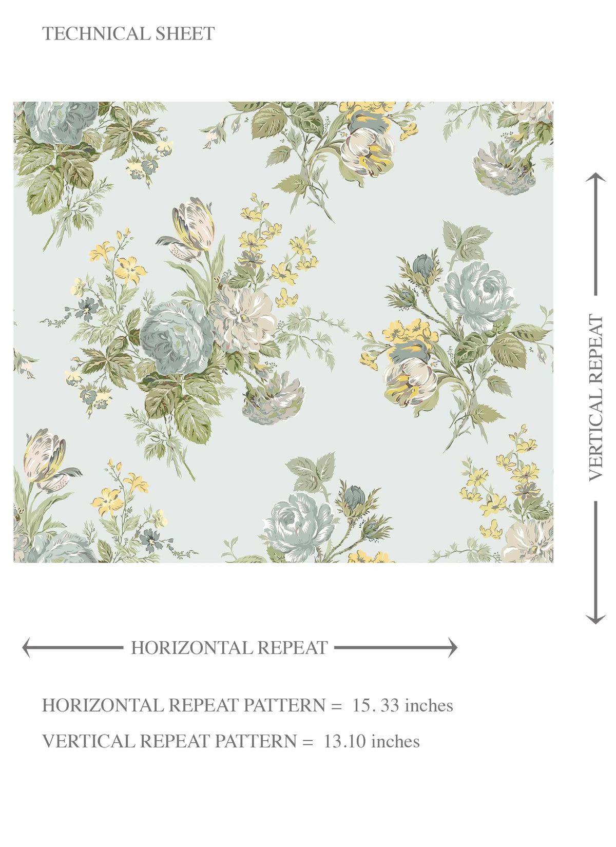 Patterned Floral Block Print Kids Room Wallpaper (Blue/ Green/ Yellow)