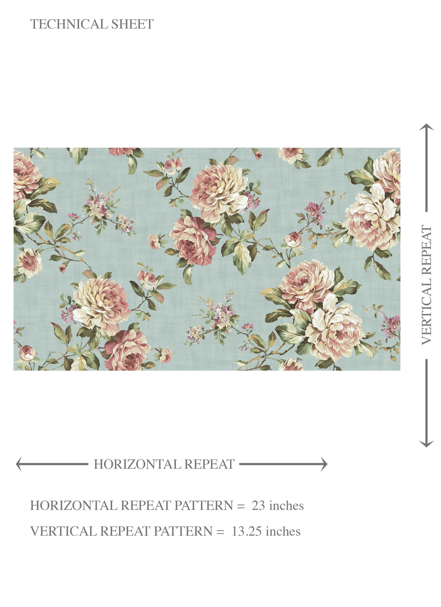 English Floral Patterned Kids Room Wallpaper (Blue/ Pink/ Green)