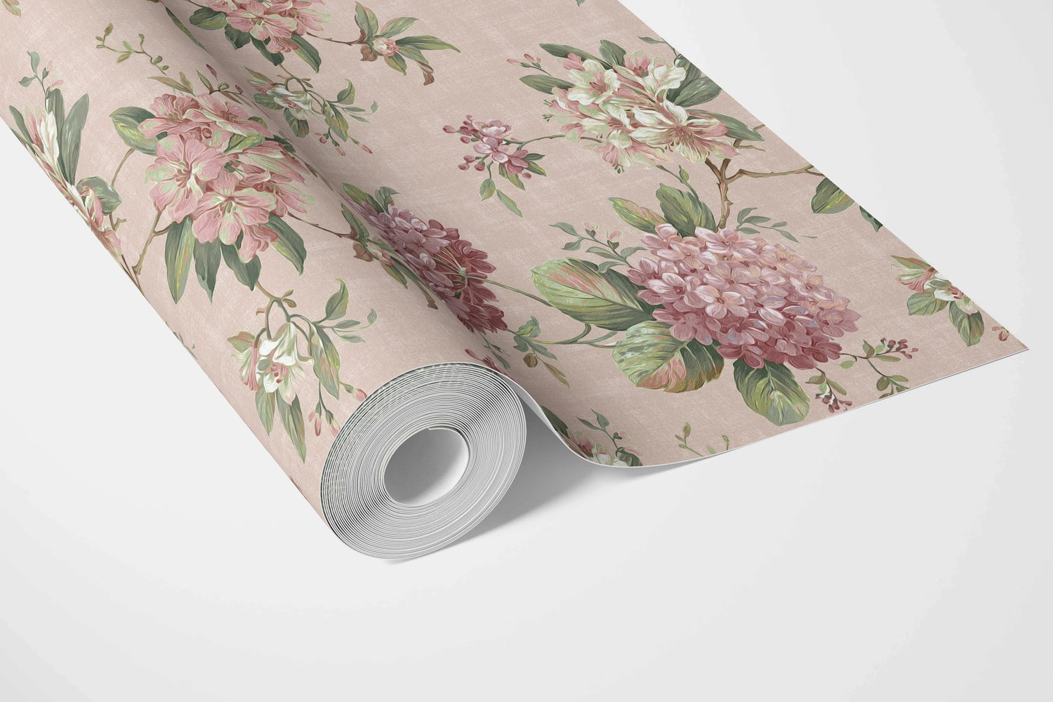 Modern Floral Block Print Bathroom Wallpaper (Pink/ Green)