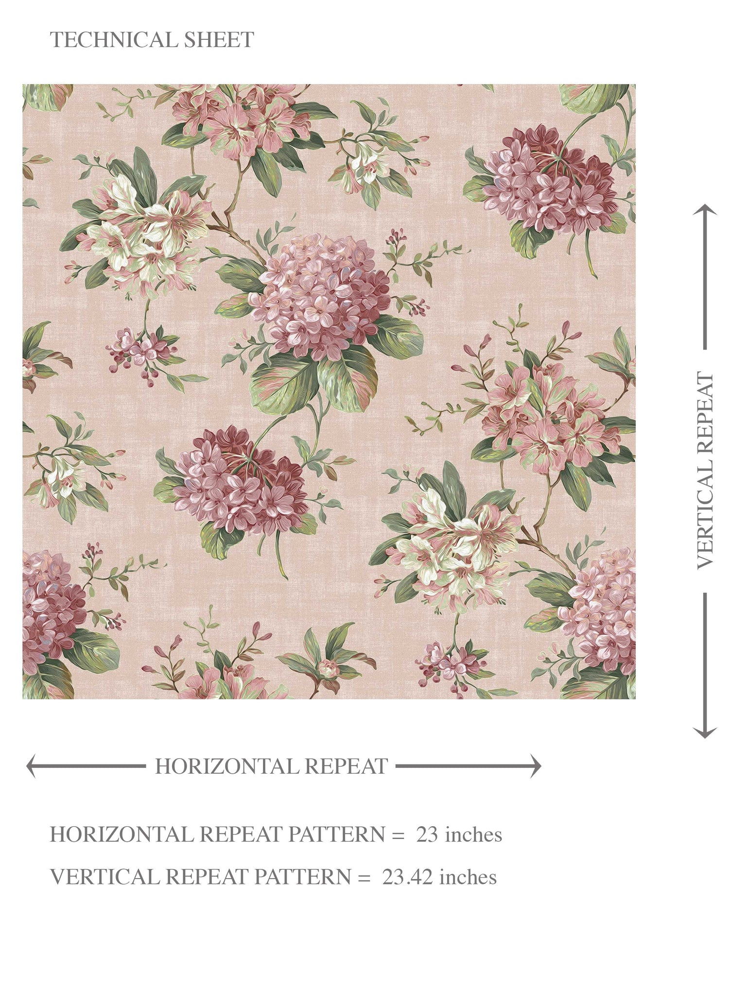 Modern Floral Block Print Kids Room Wallpaper (Pink/ Green)