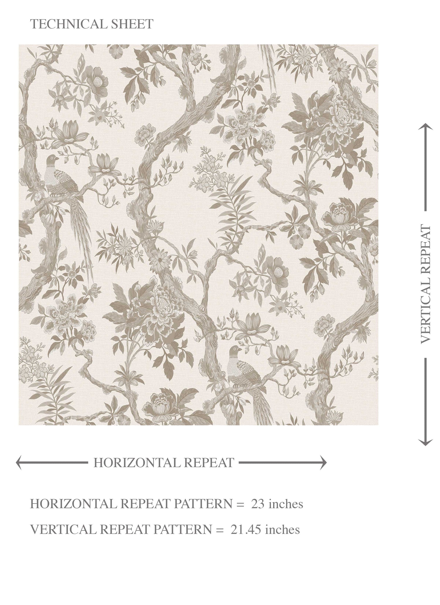 Floral Toile/ Bird Print Chinoiserie Kids Room Wallpaper (Brown/ Beige/ Taupe)