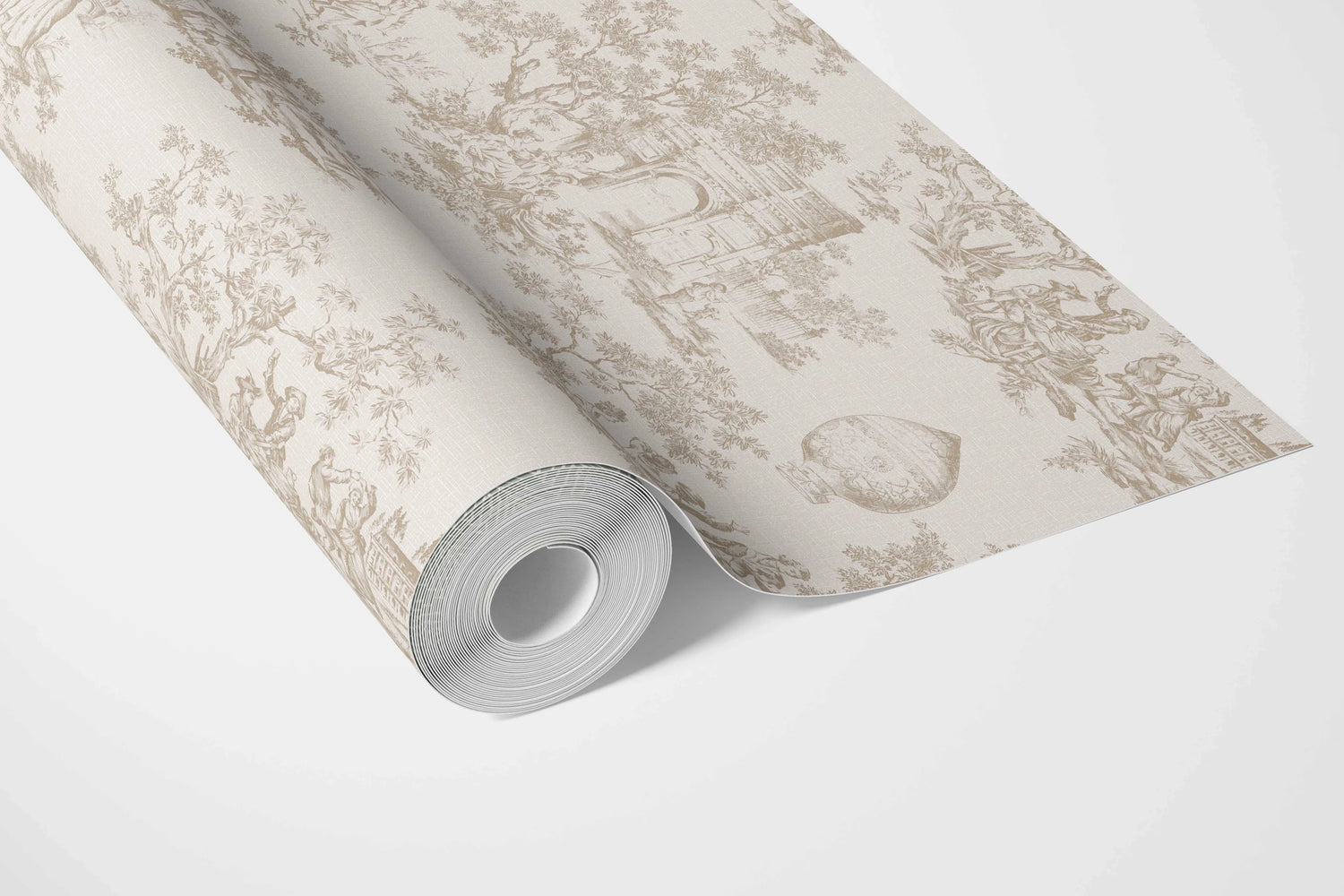 Toile de Jouy/ Nature Print Bathroom Wallpaper (Beige/ Brown/ Taupe)