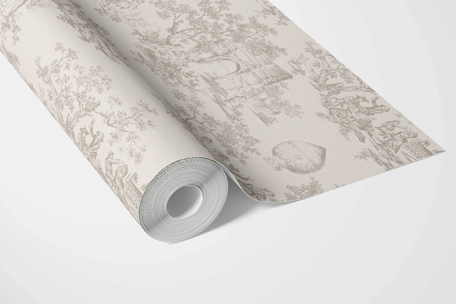 Toile de Jouy/ Nature Print Bathroom Wallpaper (Beige/ Greige/ Off-White)