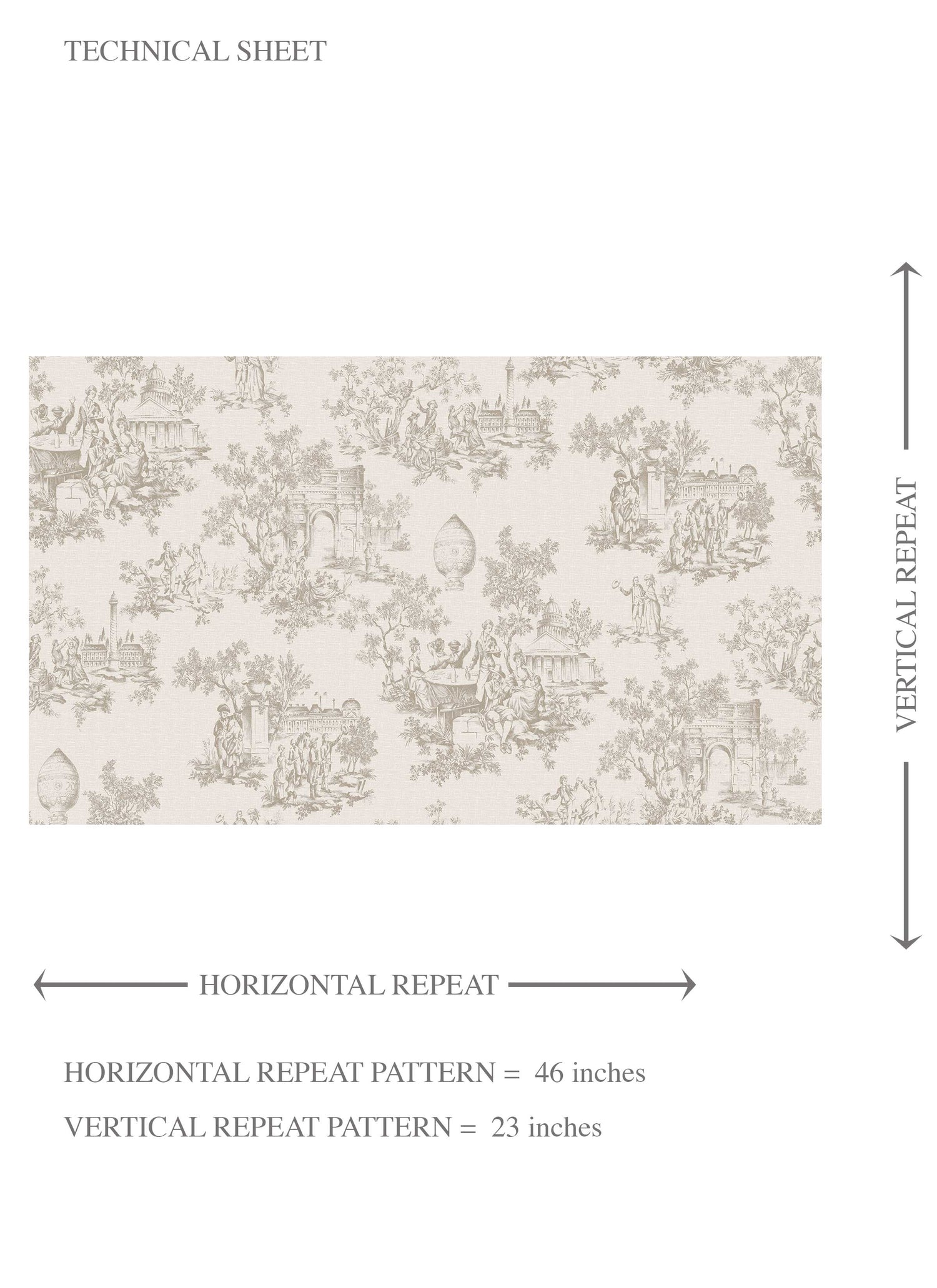 Toile de Jouy/ Nature Print Kids Room Wallpaper (Beige/ Greige/ Off-White)