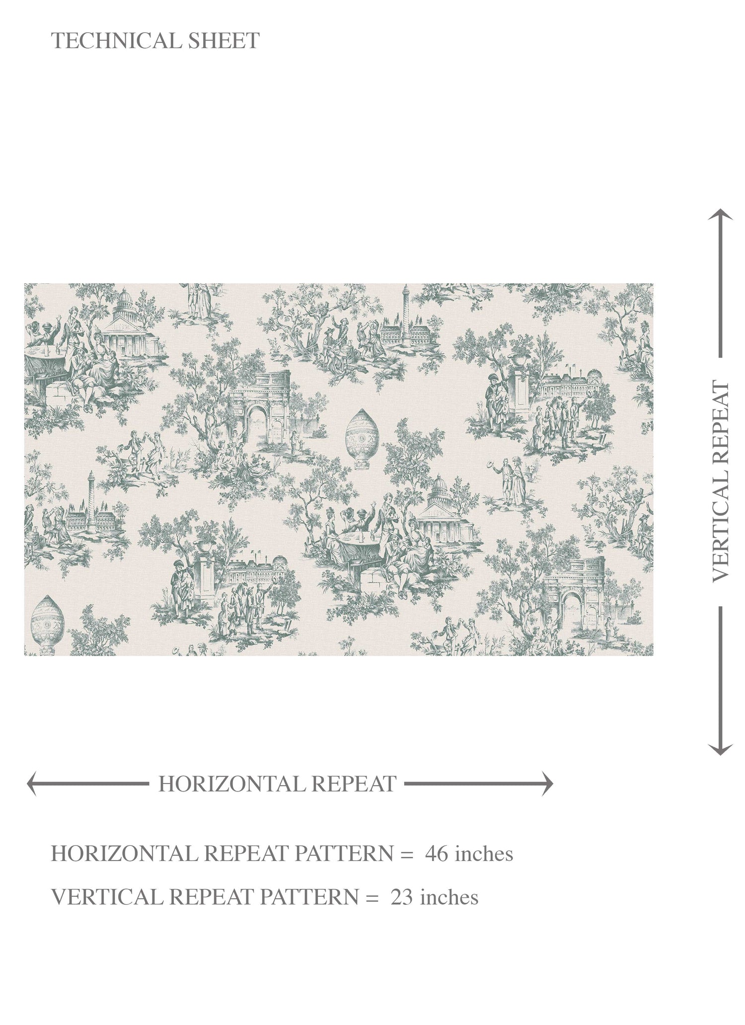 Toile de Jouy/ Nature Print Kids Room Wallpaper (Duck Egg Blue/ Off-White)