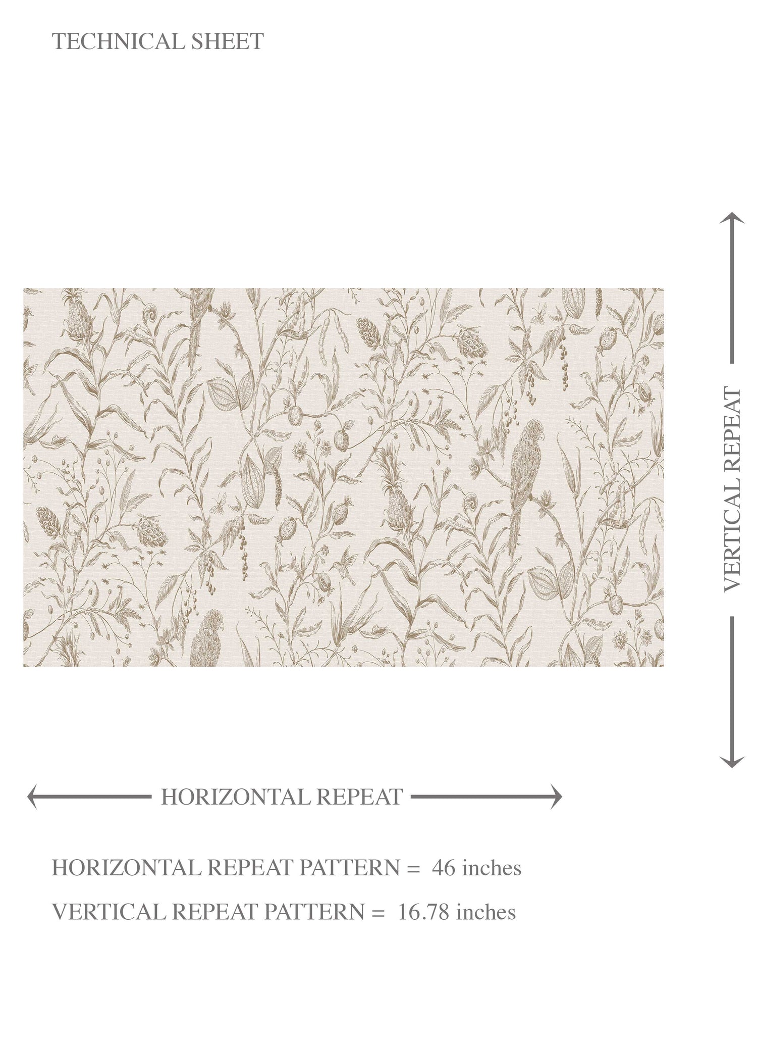 Birds Print/ Botanical Kids Room Wallpaper Beige/ Brown/ Warm Gray